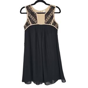 Anthropologie Black and Cream Mini Dress